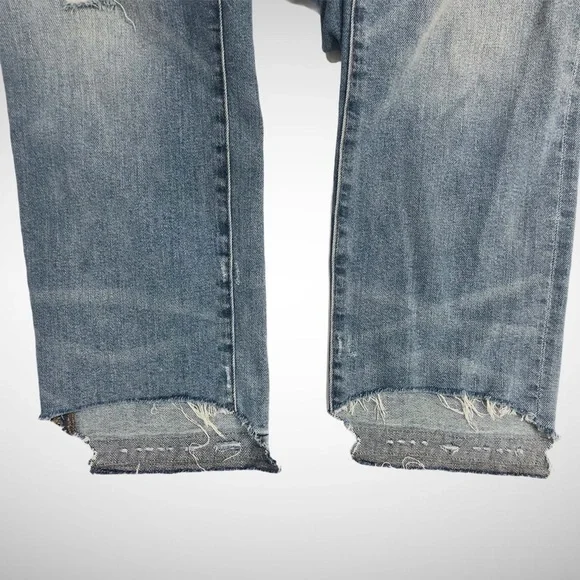 J Crew Light Wash Ripped Slim Boyfriend Jeans Size 29 High Waist - Picture 9 of 13